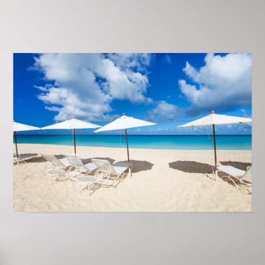 Lounges op het strand poster (Voorkant)