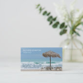 Lounges op het strand visitekaartje (Staand voorkant)