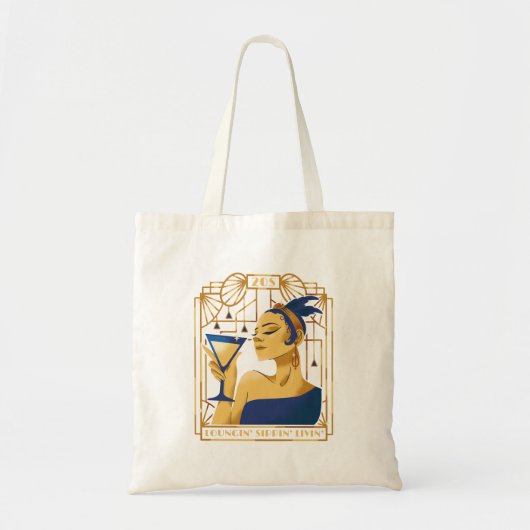 Loungin' sippin' livin tote bag (Voorkant)