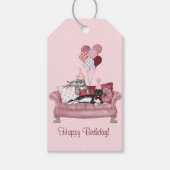 Lounging Cats Birthday Cadeaulabel (Voorkant)