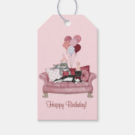 Lounging Cats Birthday Cadeaulabel