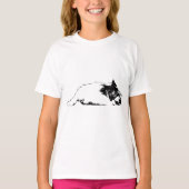 Lounging Corgi, speels ongeïnspireerd T-shirt (Voorkant)