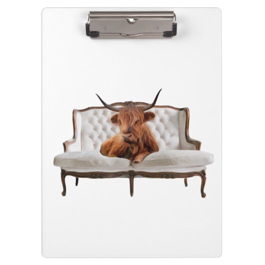 Lounging Highland Scottish Koe Clipboard Klembord (Voorkant)