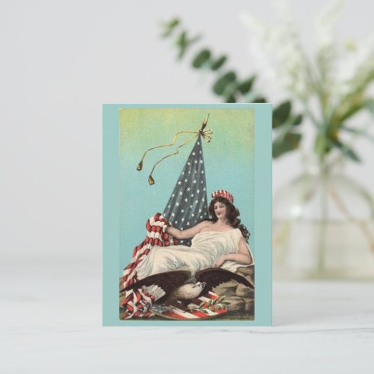  Lounging Lady Liberty Briefkaart (Staand voorkant)