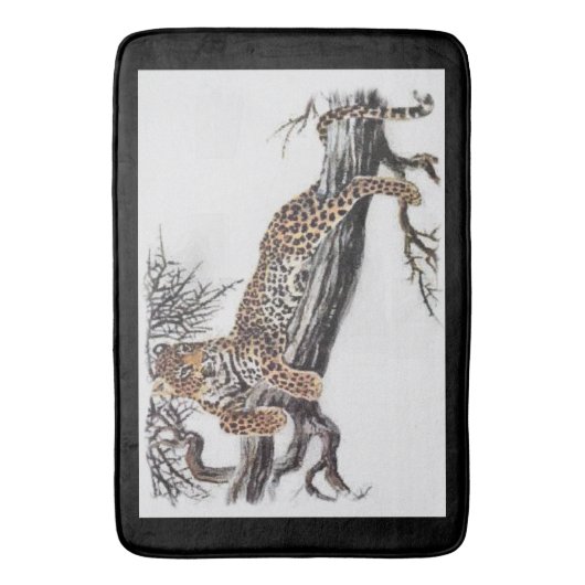 Lounging Leopard Badmat (Voorkant Verticaal)