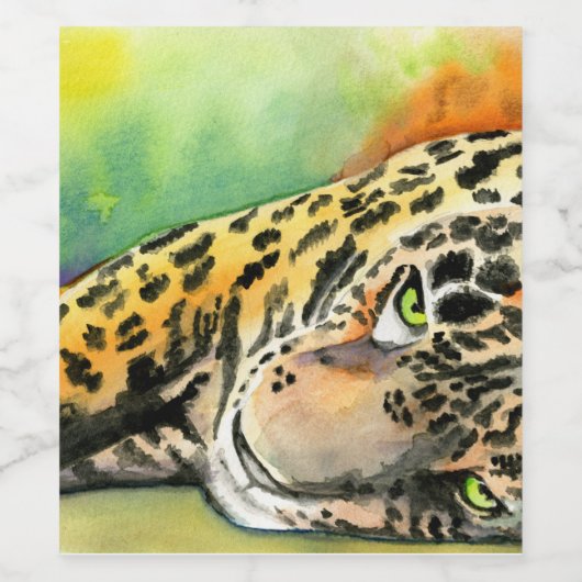 Lounging Leopard Wijn Etiket (Enkel label)