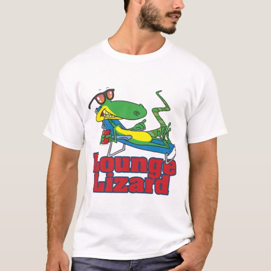 lounging lounge hagedis cartoon t-shirt (Voorkant)