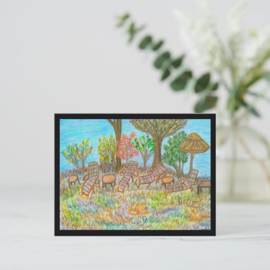 Lounging onder de bomen briefkaart (Staand voorkant)