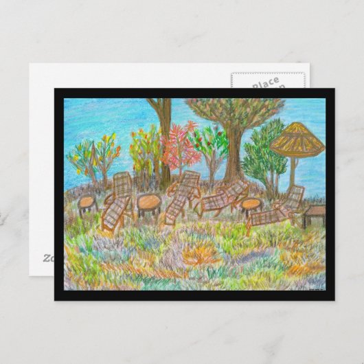 Lounging onder de bomen briefkaart (Voorkant / Achterkant)