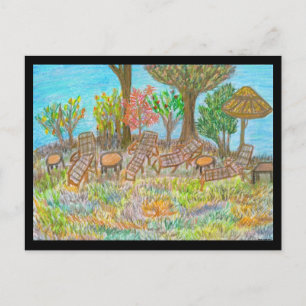 Lounging onder de bomen briefkaart