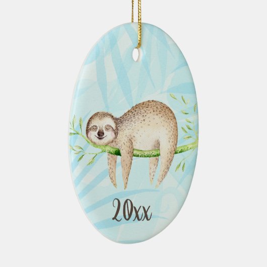 Lounging Sloth Keepomwille  jaar Keramisch Ornament (Rechts)