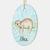 Lounging Sloth Keepomwille  jaar Keramisch Ornament (Links)
