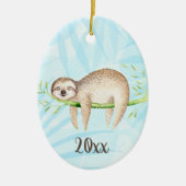 Lounging Sloth Keepomwille  jaar Keramisch Ornament (Voorkant)