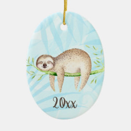 Lounging Sloth Keepomwille  jaar Keramisch Ornament