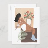 Lounging Woman Briefkaart (Voorkant / Achterkant)