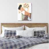 Lounging Woman Canvas Afdruk (Insitu (Slaapkamer))