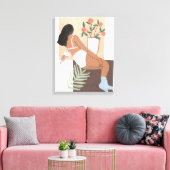 Lounging Woman Canvas Afdruk (Insitu (Woonkamer))