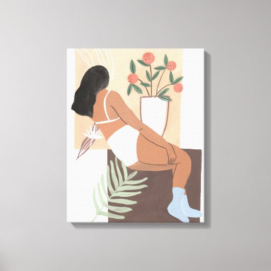 Lounging Woman Canvas Afdruk (Voorkant)