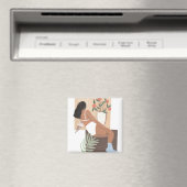 Lounging Woman Magneet (Insitu (Vaatwasser))