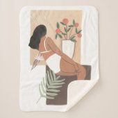 Lounging Woman Sherpa Deken (Voorkant)