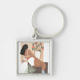 Lounging Woman Sleutelhanger