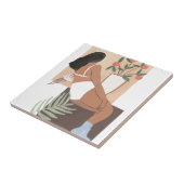 Lounging Woman Tegeltje (Zijkant)