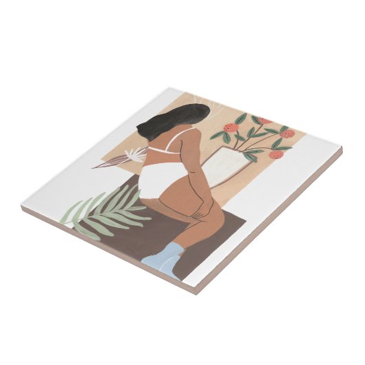 Lounging Woman Tegeltje (Zijkant)