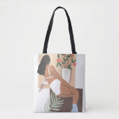 Lounging Woman Tote Bag (Voorkant)