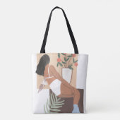 Lounging Woman Tote Bag (Achterkant)