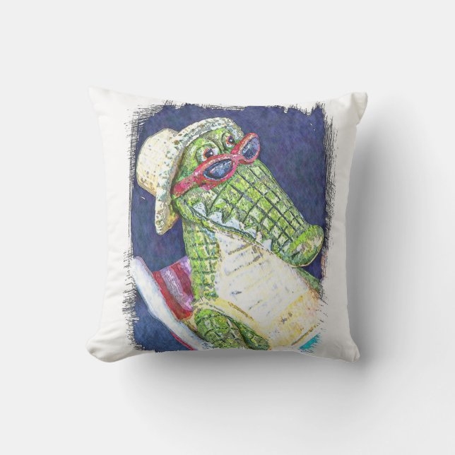 Loungning Lizard Kussen (Voorkant)