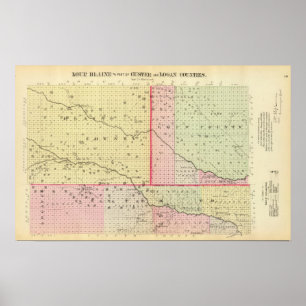 Loup, Blaine, Custer en Logan County, Nebraska Poster