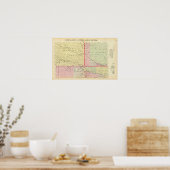 Loup, Blaine, Custer en Logan County, Nebraska Poster (Keuken)