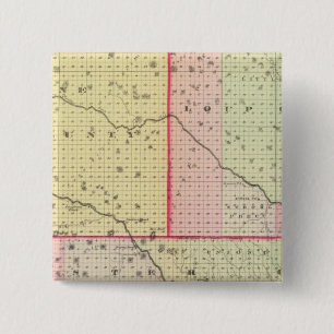 Loup, Blaine, Custer en Logan County, Nebraska Vierkante Button 5,1 Cm