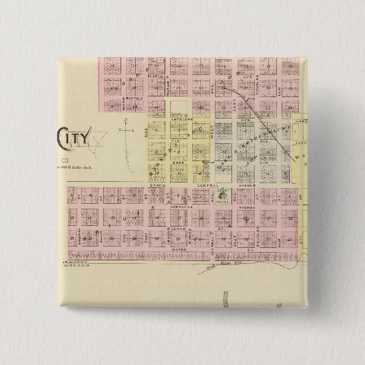 Loup City, Nebraska Vierkante Button 5,1 Cm (Voorkant)