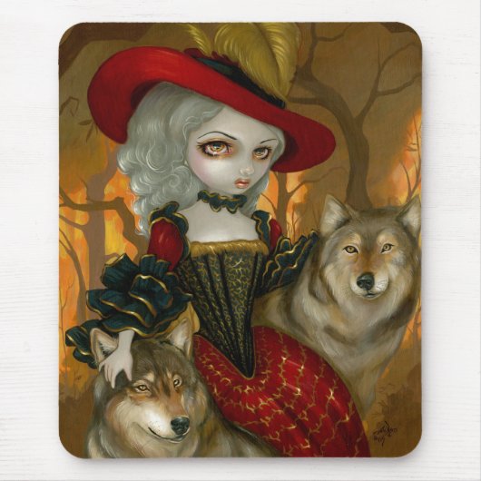 Loup-Garou: d'Automne gothic Wolf Rococo Mousepad Muismat (Voorkant)