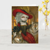 Loup-Garou: d'Automne Wenskaart Kaart (Gele Bloem)