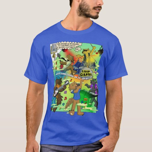 Loup Garou donkere heren T-shirt (Voorkant)