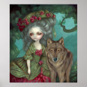 Loup-Garou: La Foret gothic wolf rococo Art Print (Voorkant)