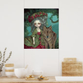 Loup-Garou: La Foret gothic wolf rococo Art Print (Keuken)