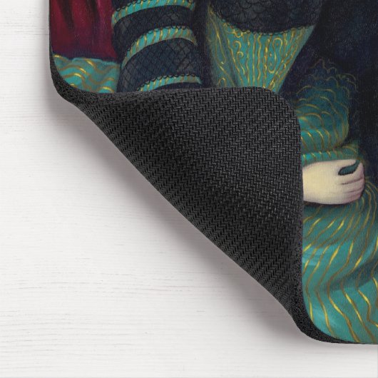 Loup-Garou:  Noir rococo gothic wolf Mousepad Muismat (Hoek)