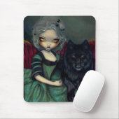 Loup-Garou: Noir rococo gothic wolf Mousepad Muismat (Met muis)