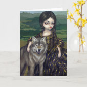 Loup-Garou: Pastorale Wenskaart Kaart (Gele Bloem)