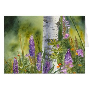 Loupinen en Birchbomen