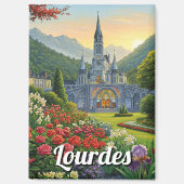 Lourdes France Reizen Bloemen Magneet (Voorkant)