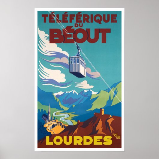 Lourdes France vintage Poster (Voorkant)