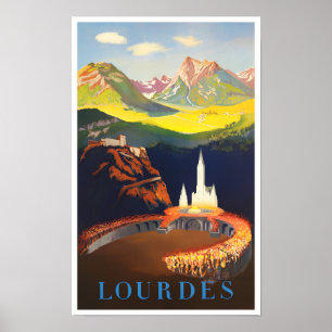 Lourdes France vintage Poster