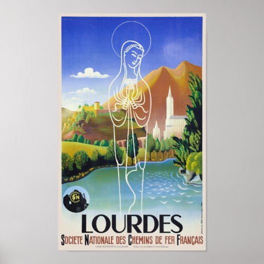 Lourdes France Vintage Poster 1939 (Voorkant)