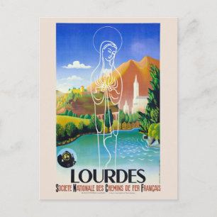 Lourdes France Vintage Poster 1939 Briefkaart