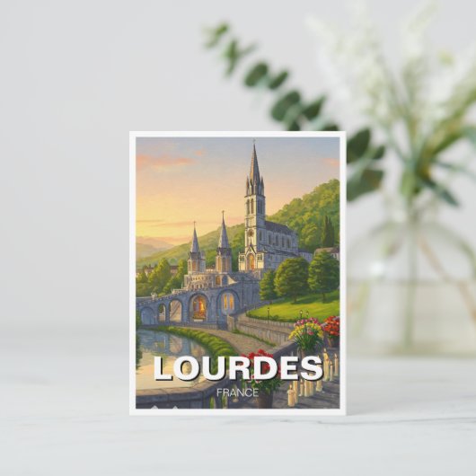 Lourdes Frankrijk Reizen Briefkaart (Staand voorkant)
