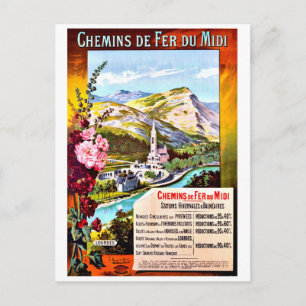 Lourdes, Frankrijk, vintage reis Briefkaart